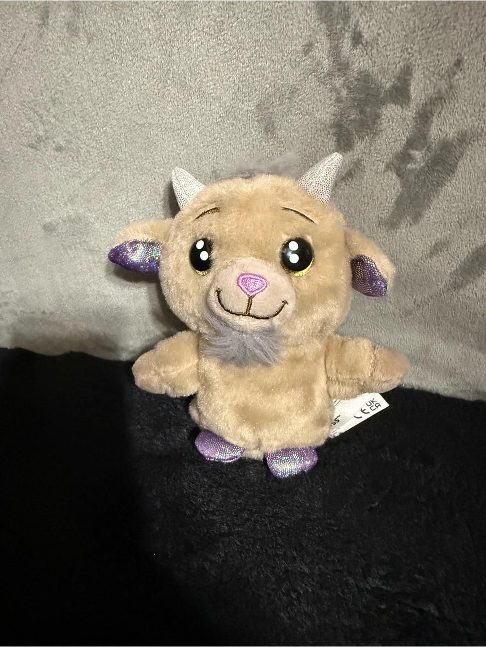 Russ lil peepers Plush Goat Tan Purple Sparkle Horns Stuffed Animal